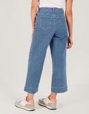 Wide Leg Cropped Jeans , Blue (DENIM BLUE), large