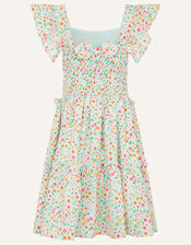 Ditsy Frill Dress, Blue (AQUA), large