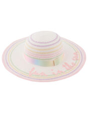 Fun in the Sun Rainbow Floppy Hat, Multi (MULTI), large