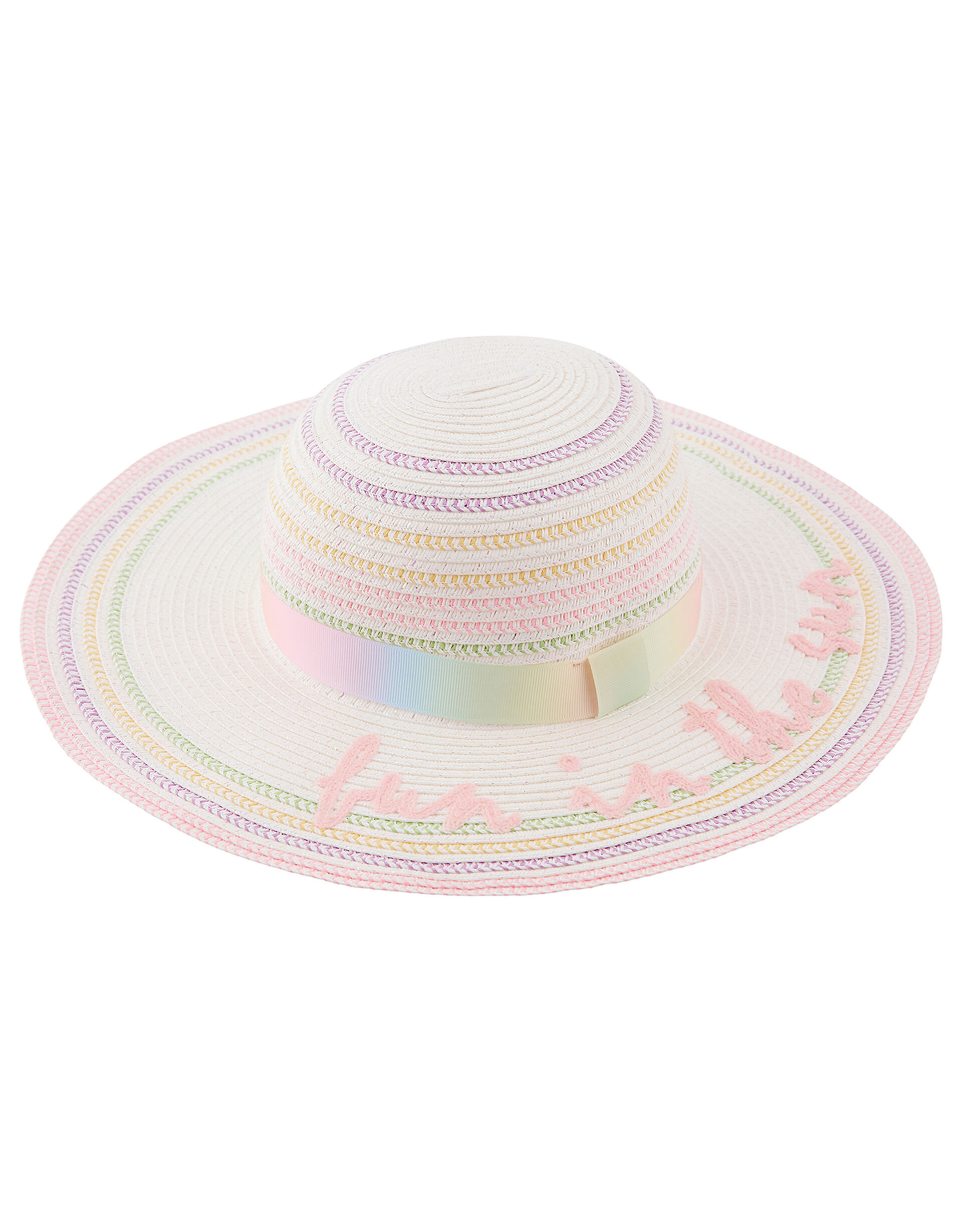 Fun in the Sun Rainbow Floppy Hat, Multi (MULTI), large