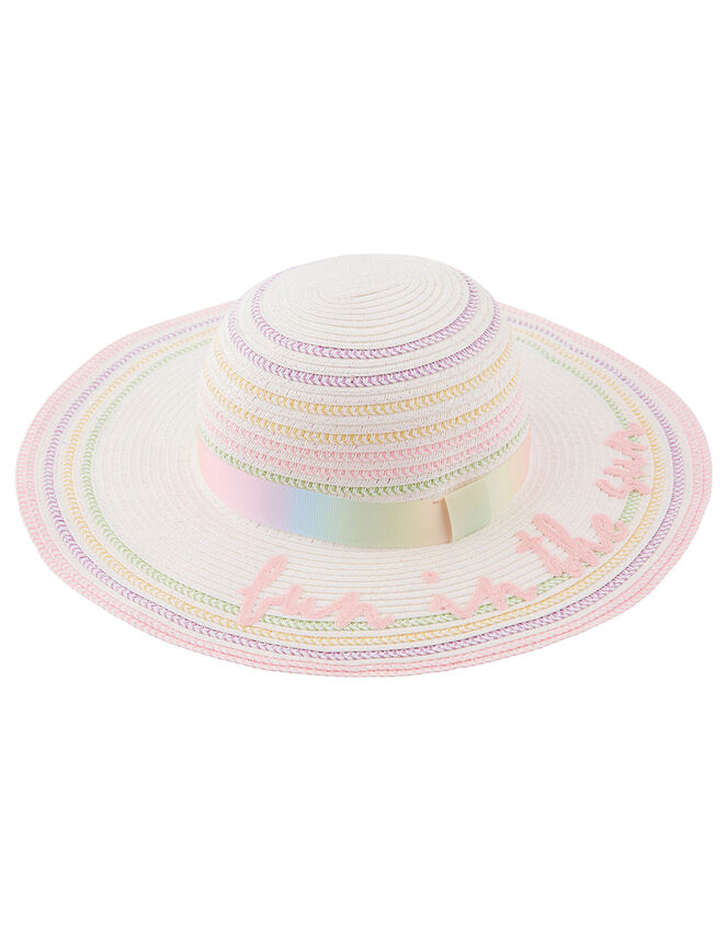 Fun in the Sun Rainbow Floppy Hat, Multi (MULTI), large