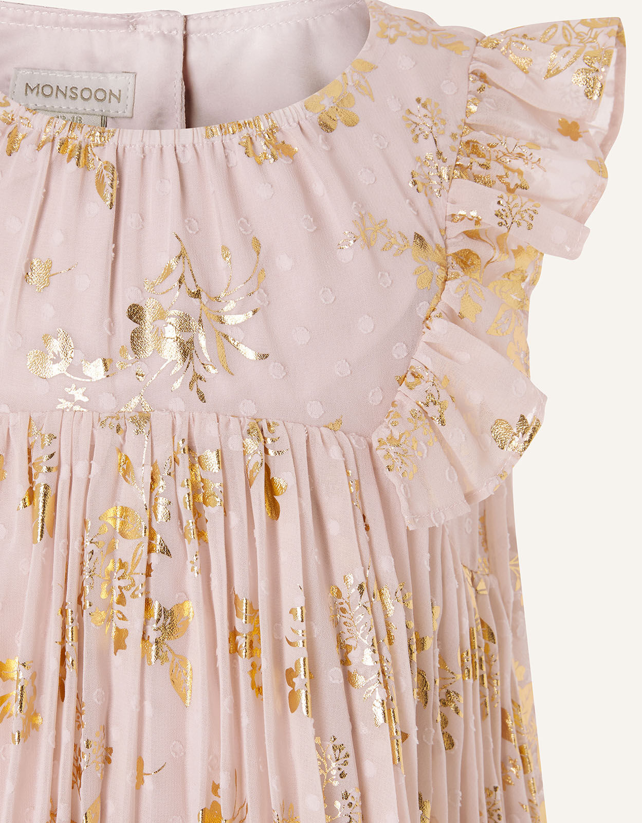 Baby Sundance Pleated Chiffon Dress Pink