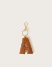 Bead Velvet Initial Keyring, Gold (GOLD), large