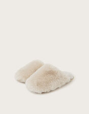 Cara Faux Fur Mule Slippers, Natural (NEUTRAL), large