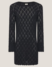Knit Cover Up Dress, Black (BLACK), large