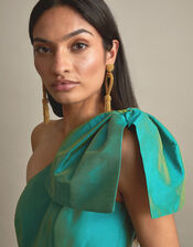 Bliss One-Shoulder Dress, Green (GREEN), large