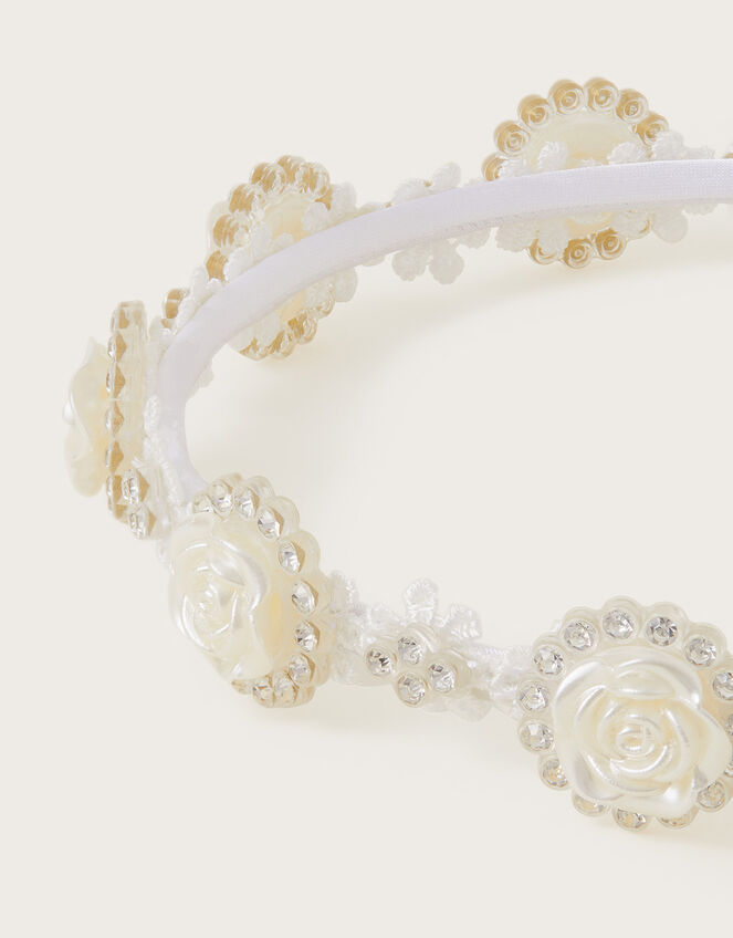 Diana Diamante Flower Headband, , large