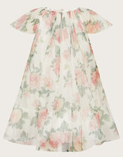 Baby Floral Print Swing Dress, Ivory (IVORY), large