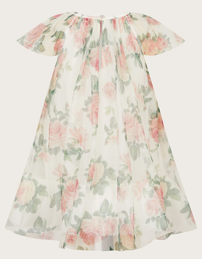 Baby Floral Print Swing Dress, Ivory (IVORY), large