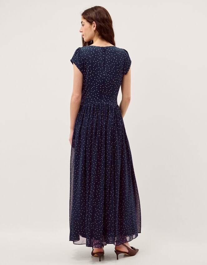 Caitie Polka Dot Maxi Dress, Blue (NAVY), large