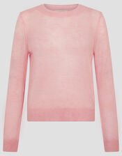 Mel Sheer Seamed Jumper, Pink (PINK), large