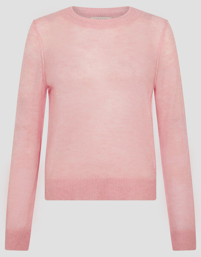 Mel Sheer Seamed Jumper, Pink (PINK), large