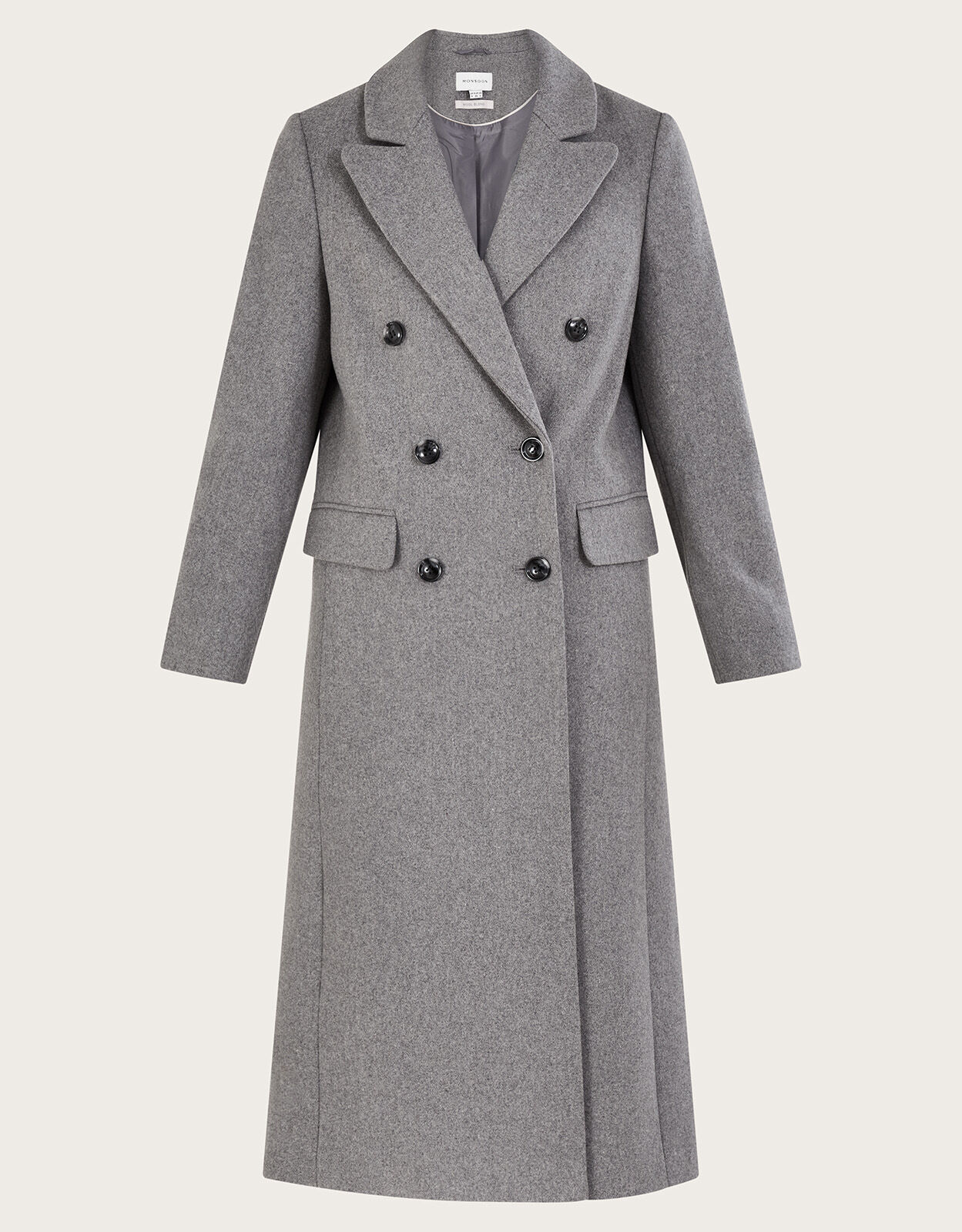 Womens grey double breasted coat top