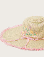 Embroidered Floppy Hat, Multi (MULTI), large