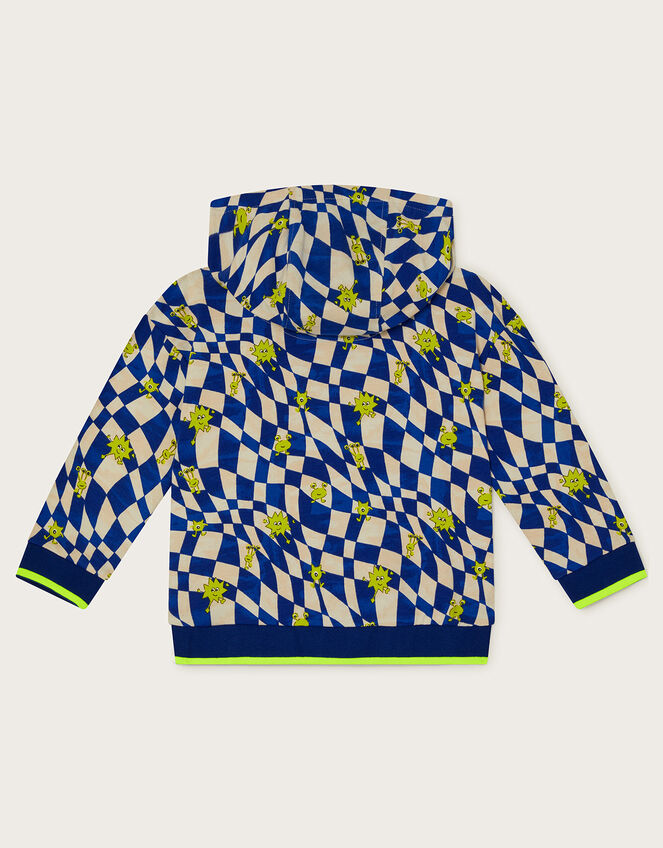 Checkerboard Monster Hoodie Blue | Boys' Knitwear, Jumpers & Hoodies ...