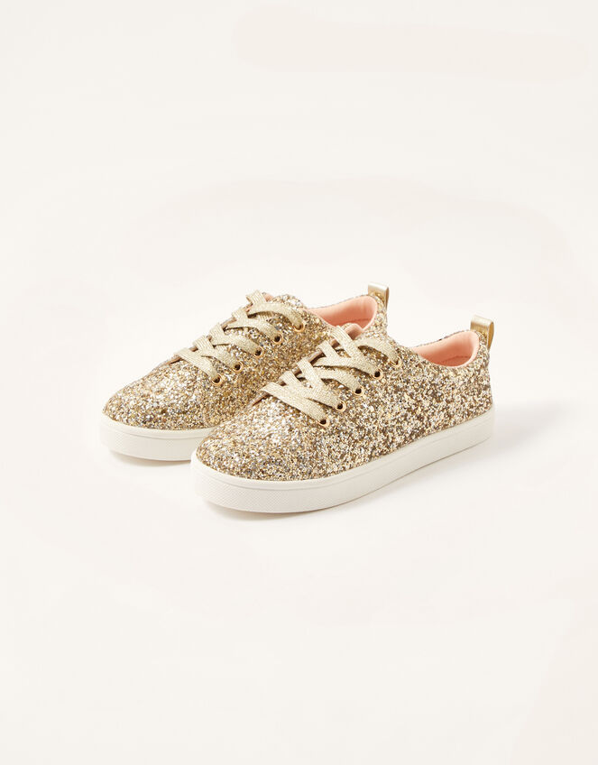 Glitter Trainers, Gold (GOLD), large