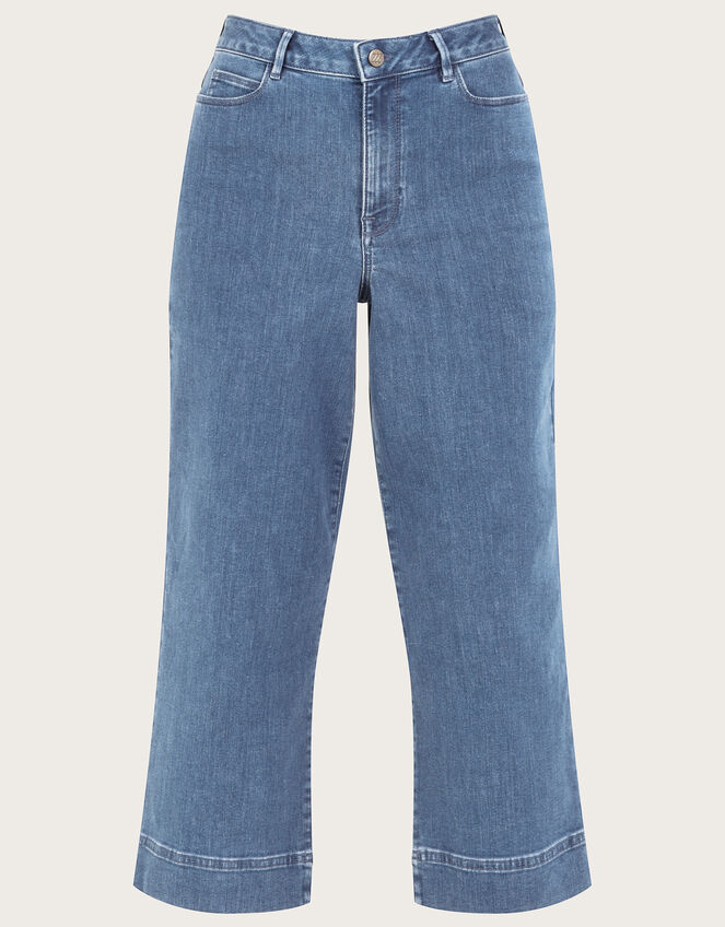 Wide Leg Cropped Jeans , Blue (DENIM BLUE), large