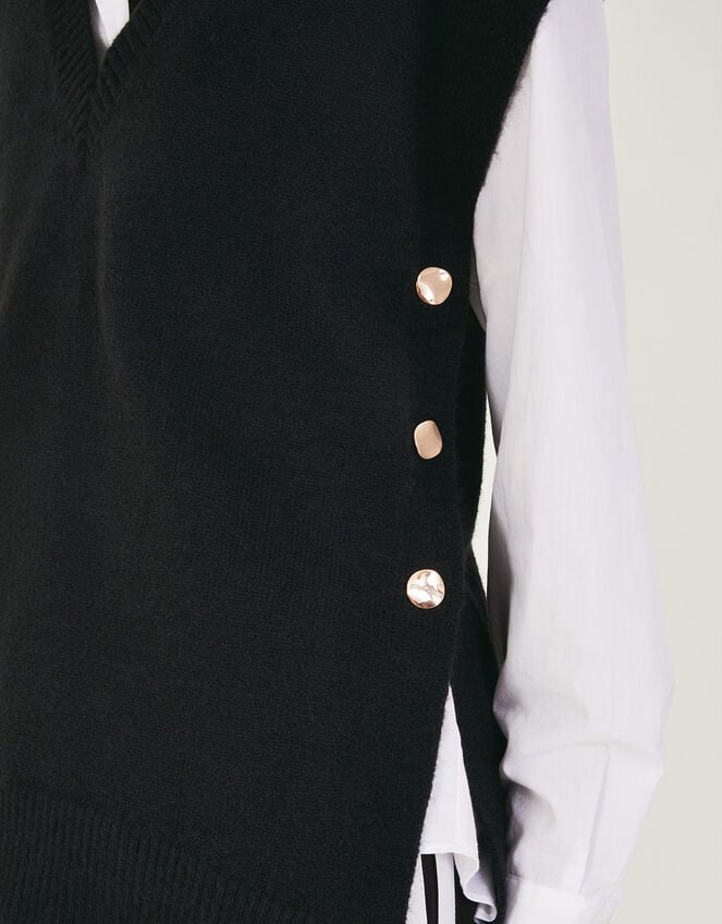 Billie Button Side Tabard, Black (BLACK), large
