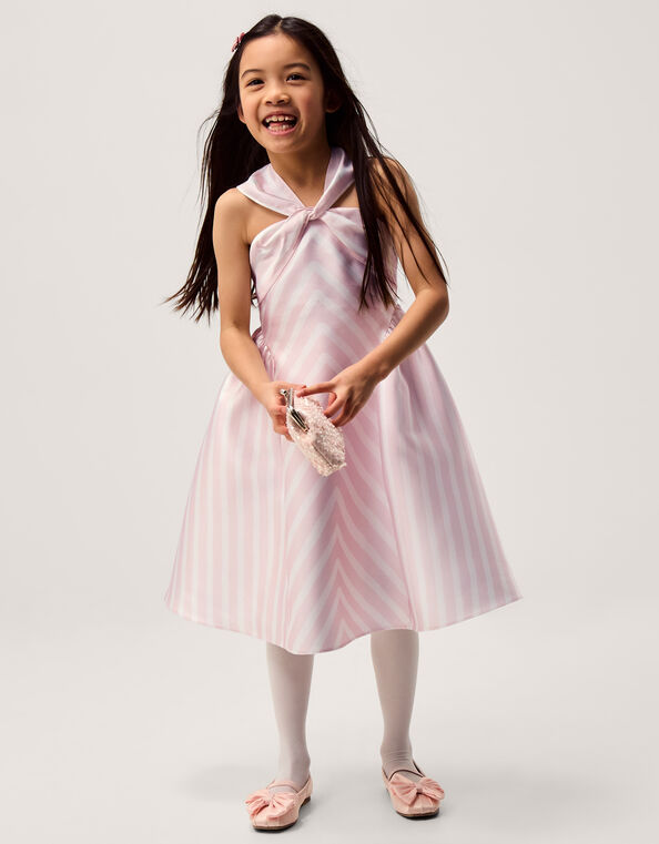 Marney Stripe Duchess Party Dress, Pink (PINK), large