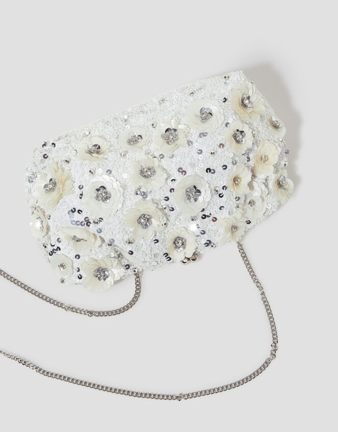 Mia Floral Embellished Clutch Bag, , large