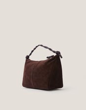 Beth Twist Handle Suede Bag, , large