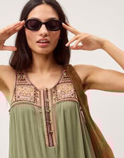 Lidia Embroidered Jumpsuit, Green (GREEN), large