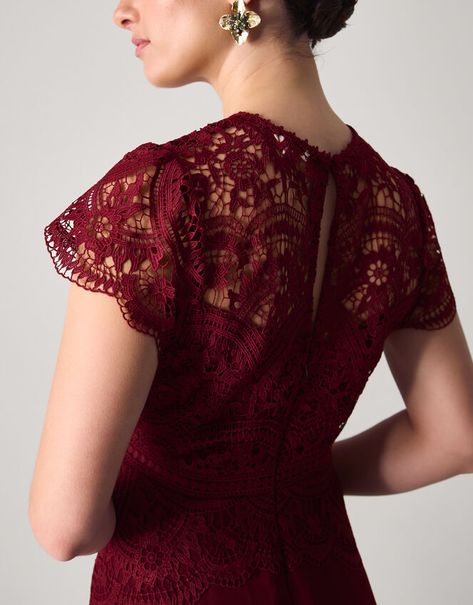 Monica Lace Bridesmaid Dress, Red (BURGUNDY), large