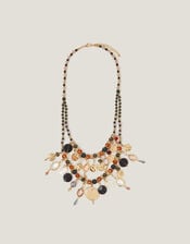 Mixed Bead Statement Layered Necklace, , large