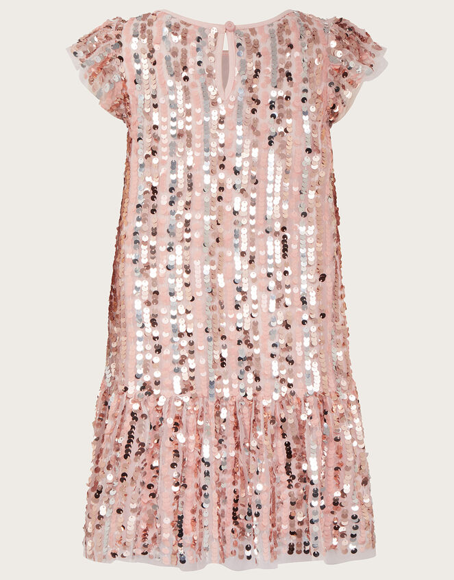 Sequin Stripe Party Dress, Gold (GOLD), large