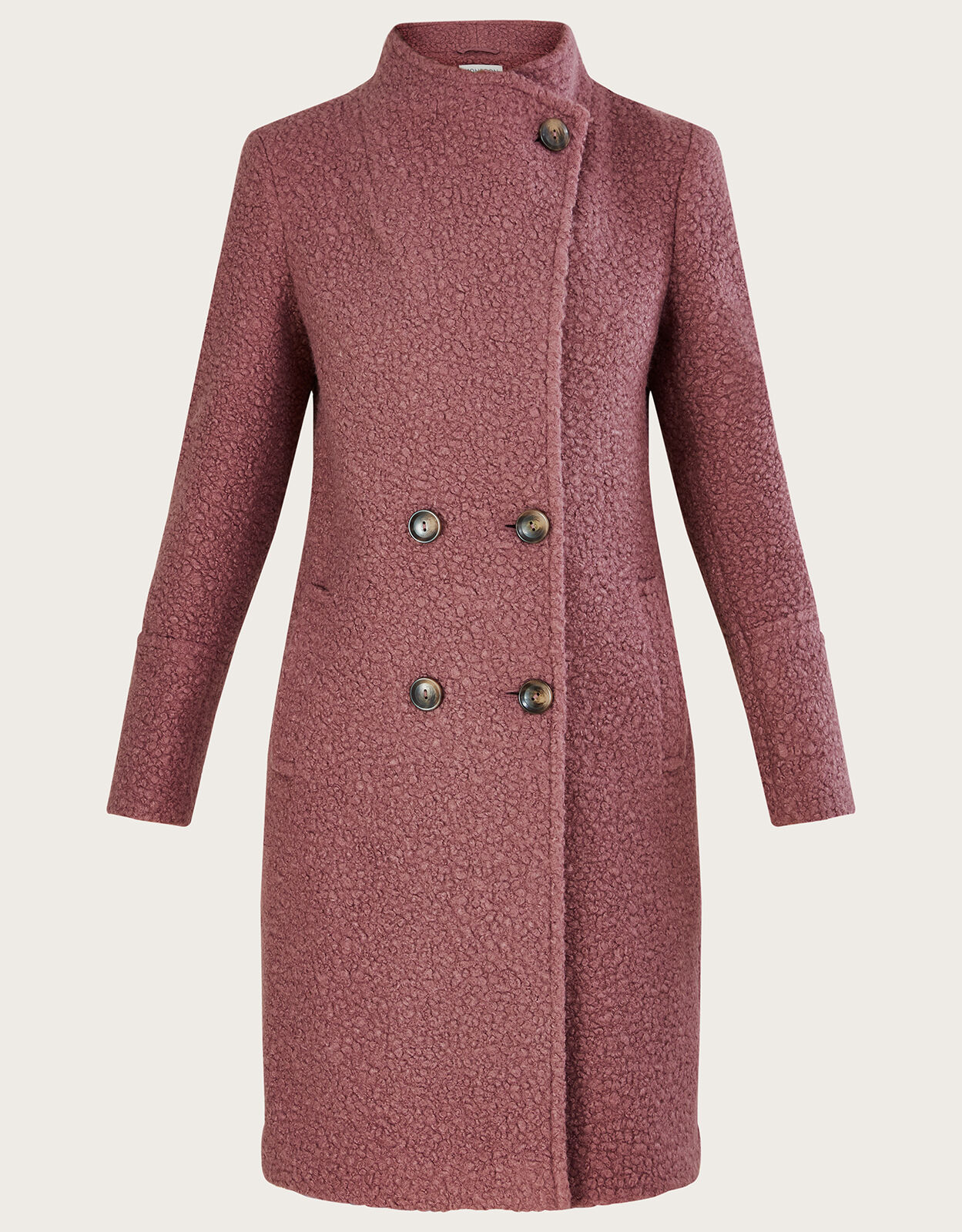 Pink boucle coat asda discount