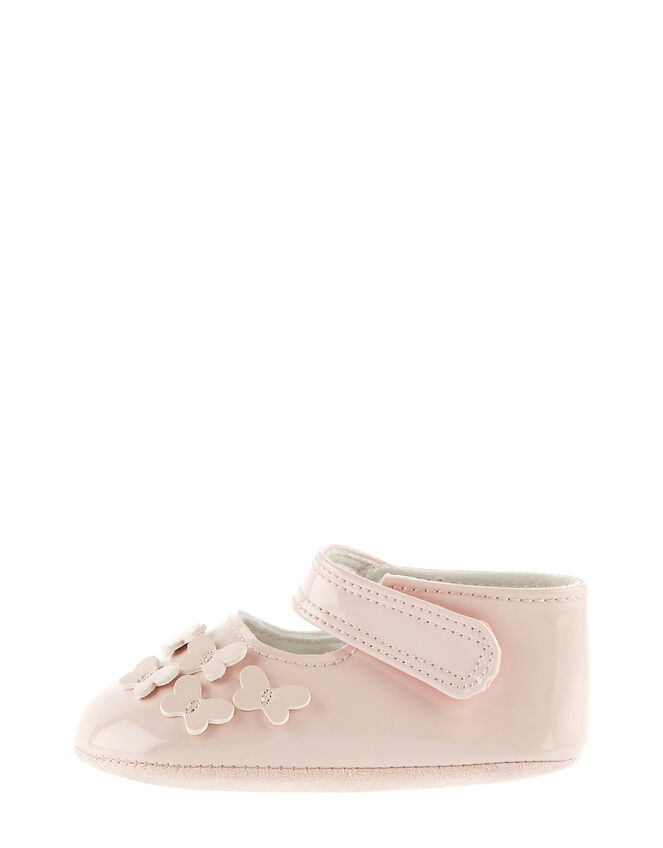 Baby Patent Butterfly Booties, Pink (PALE PINK), large
