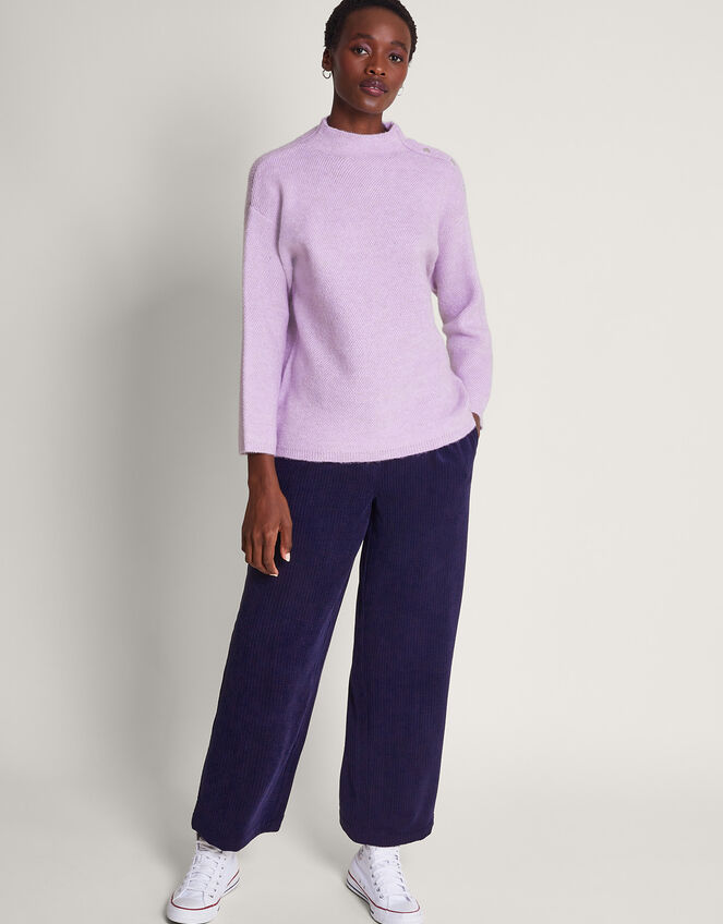 Billie Button Jumper, Purple (LILAC), large