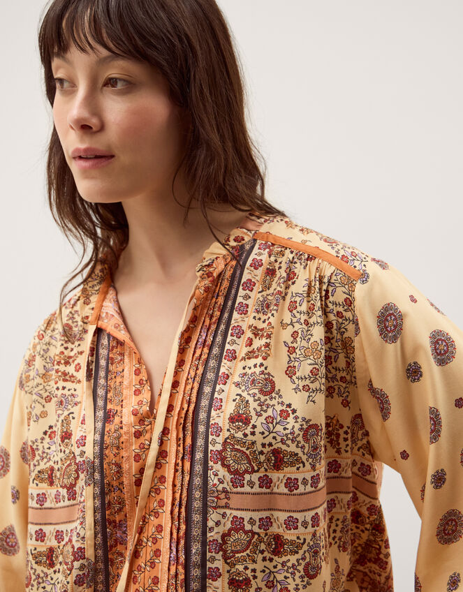 Ines Floral Print Blouse, Natural (STONE), large