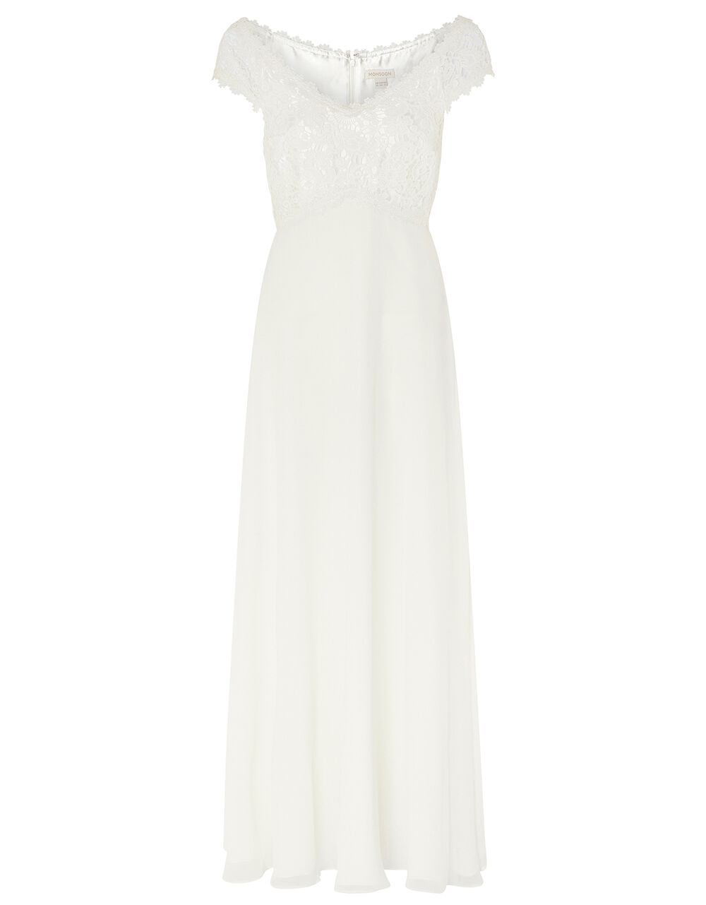Sloane Lace Bodice Bardot Bridal Dress Ivory | Wedding Dresses ...
