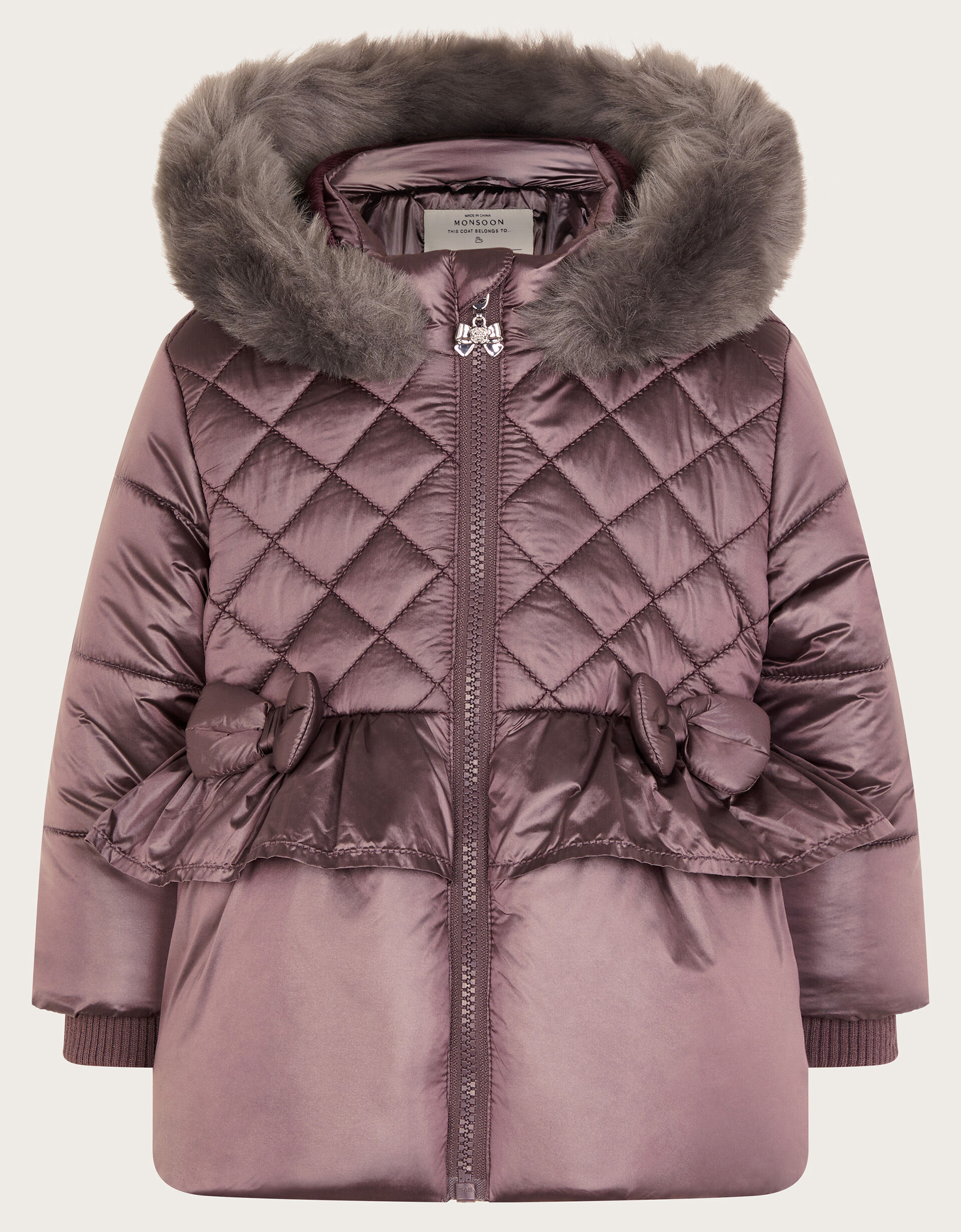 Baby Metallic Bow Padded Coat Metalics Children s Outerwear Monsoon UK