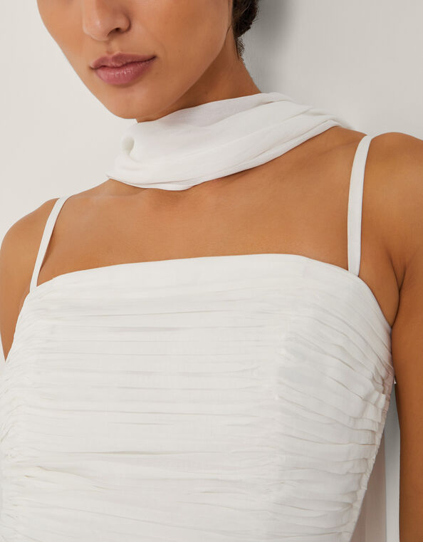 The India Edit Colette Ruched Bandeau Top & Scarf, Ivory (IVORY), large