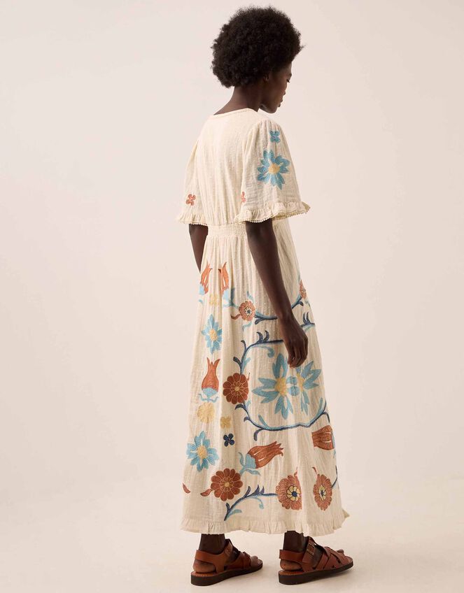 East Odeline Embroidered Dobby Maxi Dress, Ivory (IVORY), large