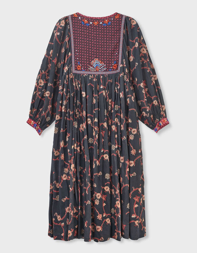 East Elenie Embroidered Midi Dress, Black (BLACK), large