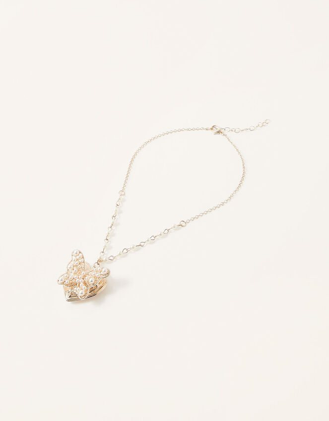 Pretty Pearl Butterfly Locket, , large