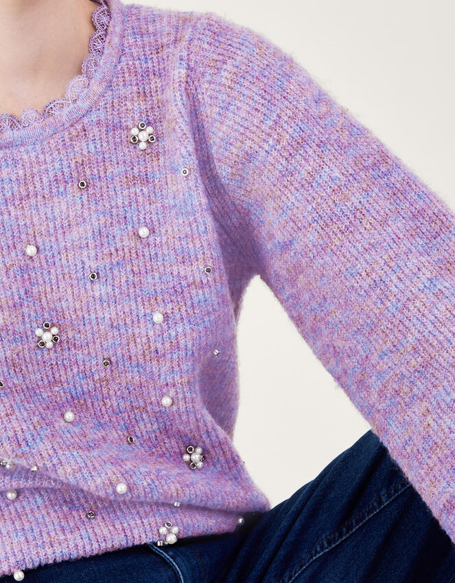 Pearl and Crystal Jumper, Purple (LILAC), large
