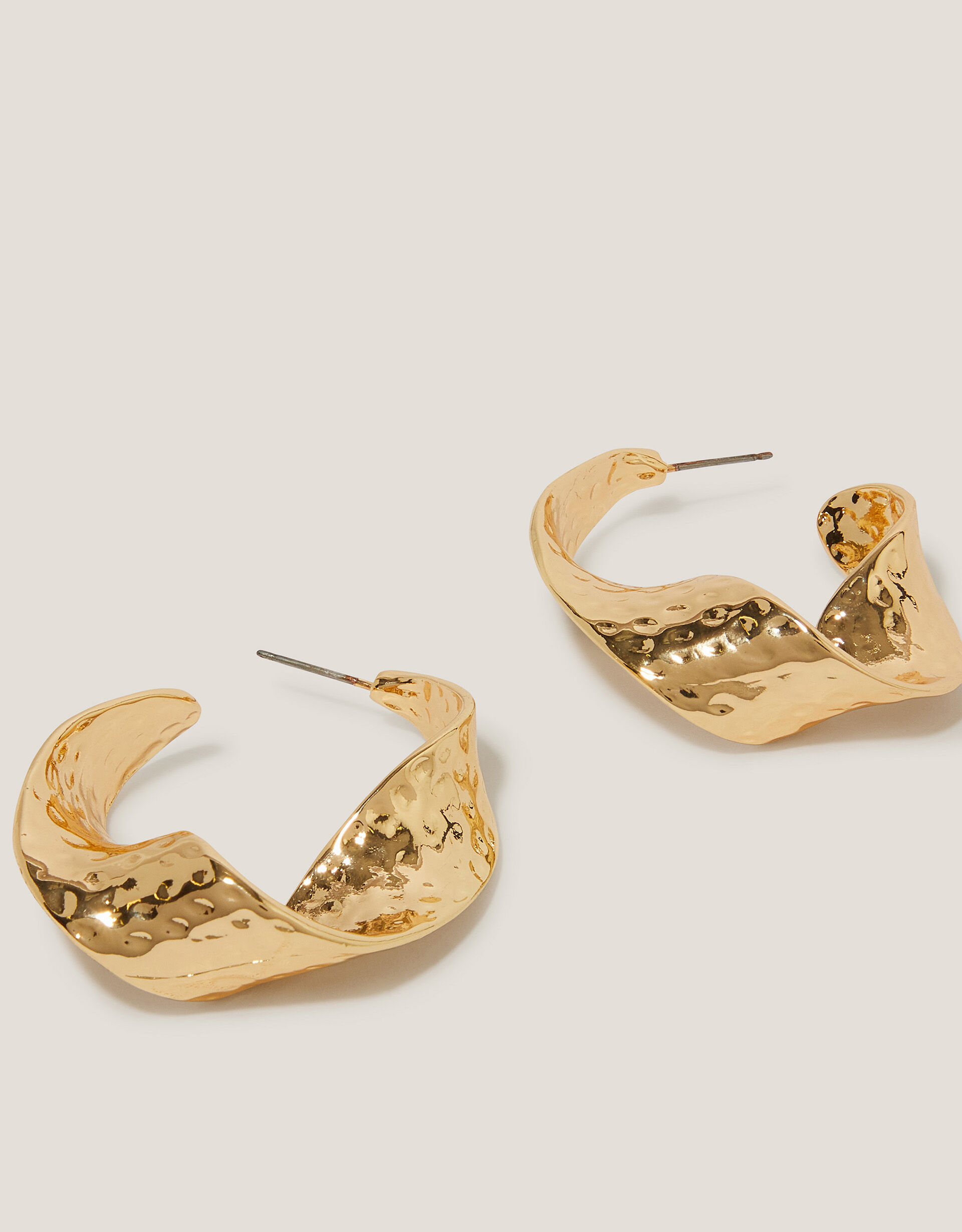 Large Textured Twist Hoop Earrings
