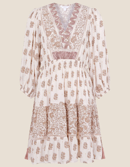 Whitley Heritage Print Dress LENZING™ ECOVERO™ , Ivory (IVORY), large
