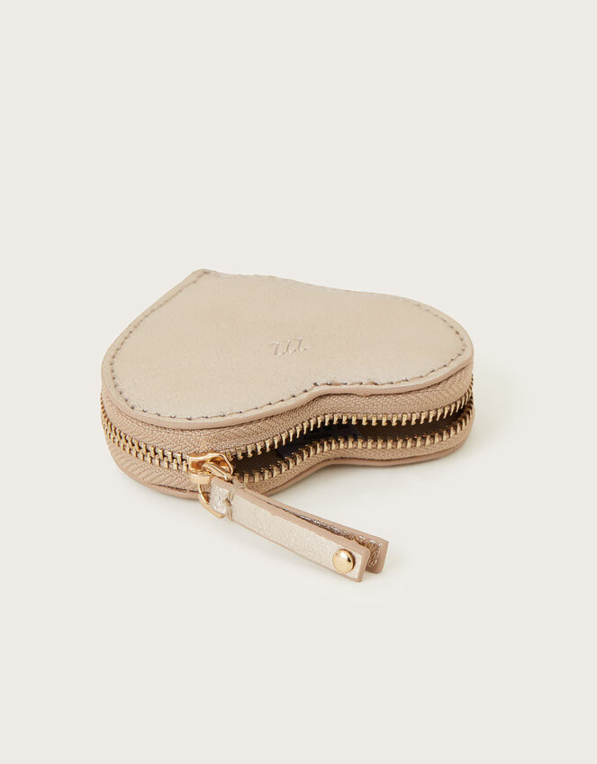 Metallic Leather Heart Purse, Gold (GOLD), large