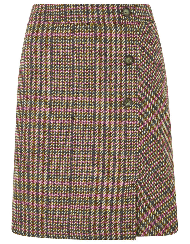 Patsy Check Skirt, Brown (BROWN), large