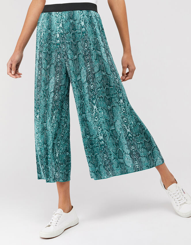 Sydeny Snake Pleated Culottes , Blue (BLUE), large