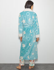 Birdie Star Print Dressing Gown, Teal (TEAL), large