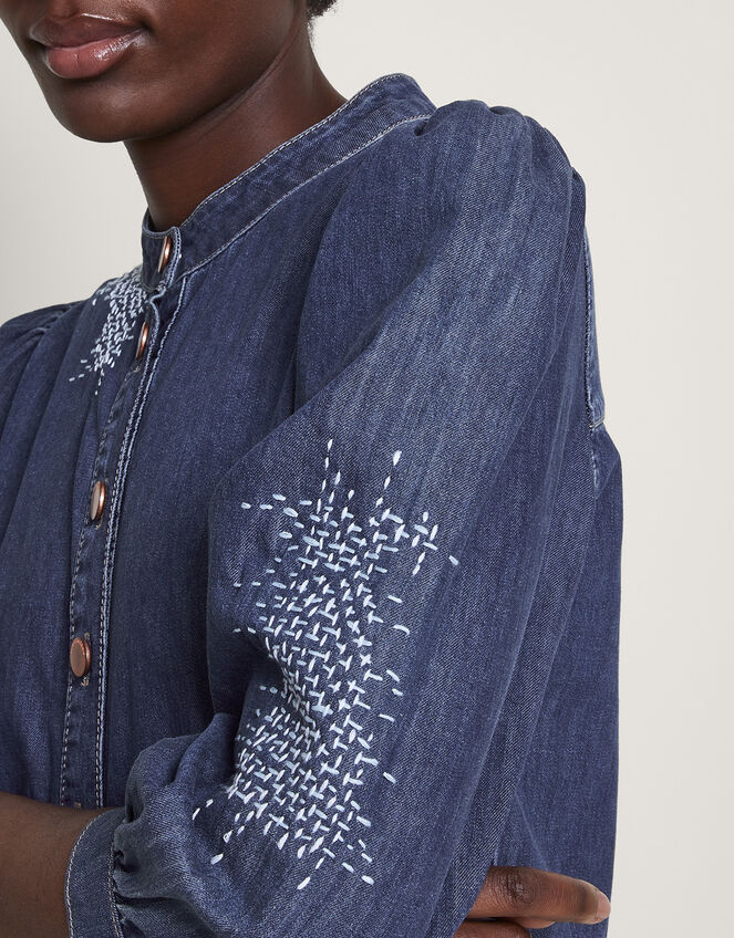 Diya Upcycled Denim Dress, Blue (DENIM BLUE), large