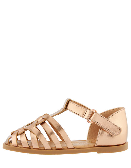 rose gold caged sandals