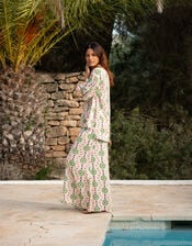 La Galeria Elefante Star Print Wide Leg Trousers, Orange (PEACH), large