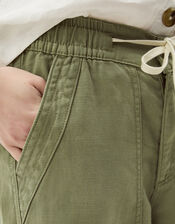 Megan Cropped Barrel Trousers, Green (KHAKI), large